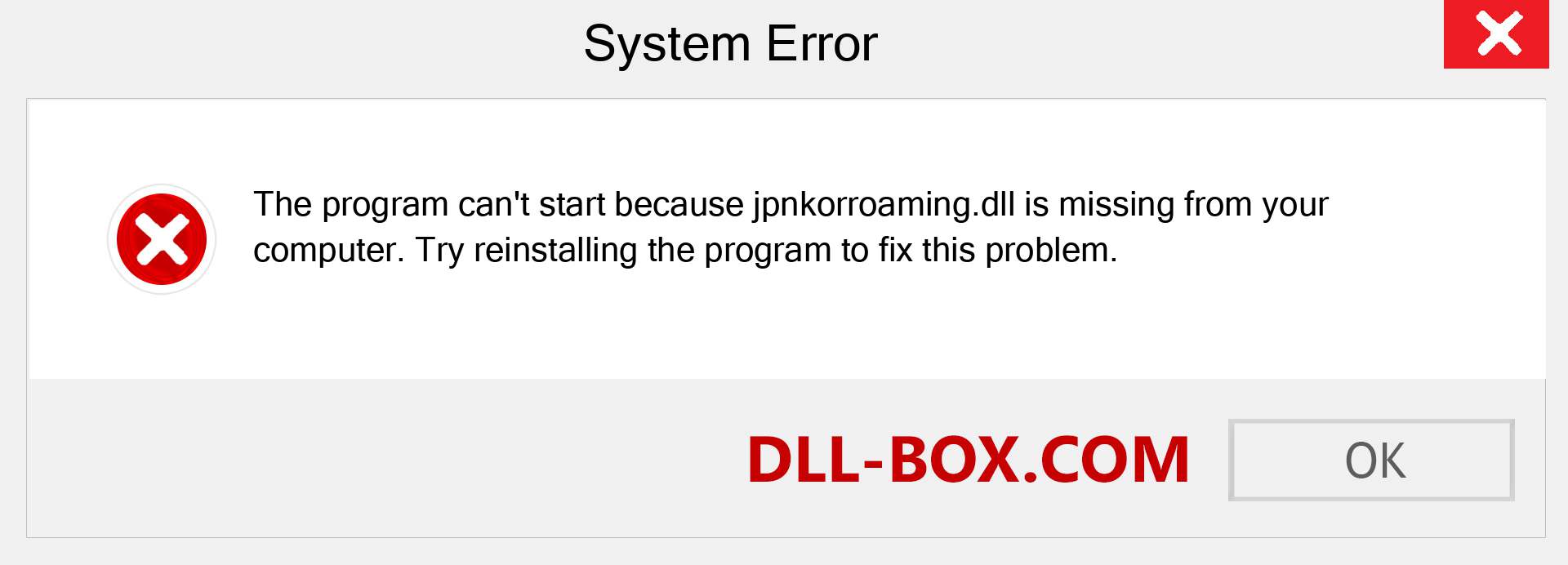  jpnkorroaming.dll file is missing?. Download for Windows 7, 8, 10 - Fix  jpnkorroaming dll Missing Error on Windows, photos, images